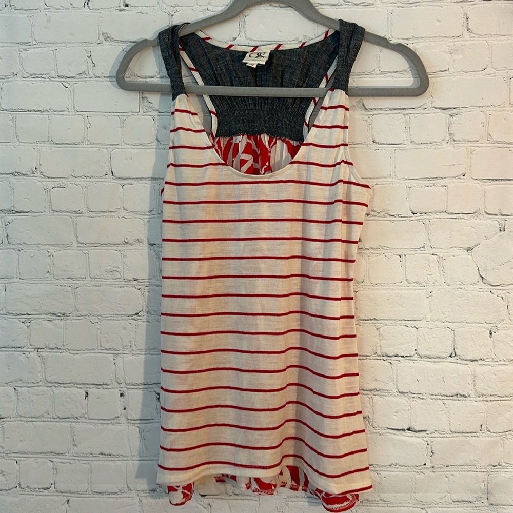 Anthropologie one September mixed pattern top